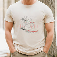 Load image into Gallery viewer, One Team One Heartbeat Dayspring Youth T Shirt Heather Natural
