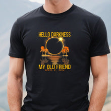 Load image into Gallery viewer, Hello Darkness Total Solar Eclipse 2024 Black T Shirt
