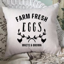 Load image into Gallery viewer, Farm Fresh Eggs Pillow Cover Black