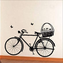 Load image into Gallery viewer, Bicycle with Flower Basket and Butterflies Vinyl Wall Decal 22129 - Cuttin&#39; Up Custom Die Cuts - 1