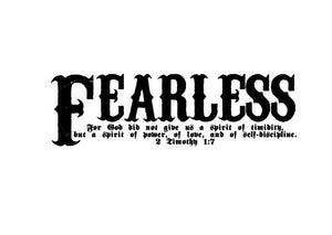 Fearless Bible Verse Scripture Wall Decal - 2 Timothy 1:7 Fearless Vinyl Sticker Art 22107 - Cuttin' Up Custom Die Cuts - 3