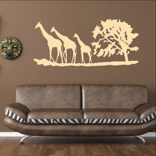 Load image into Gallery viewer, Giraffes and Tree African Savannah Vinyl Wall Decal 22343 - Cuttin&#39; Up Custom Die Cuts - 1