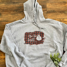 Load image into Gallery viewer, Essential Jesus Be The Light Red Buffalo Print Hoodie