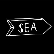 Load image into Gallery viewer, Sea Arrow Chalkboard Style Sign Vinyl Wall Decal 22583 - Cuttin&#39; Up Custom Die Cuts - 3