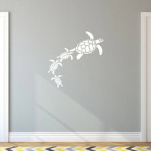 Load image into Gallery viewer, Sea Turtles Group Vinyl Wall Decals White Vinyl