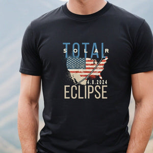 America Total Solar Eclipse Path Of Totality 2024 Black T Shirt