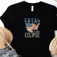 Load image into Gallery viewer, America Total Solar Eclipse Path Of Totality Black T Shirt