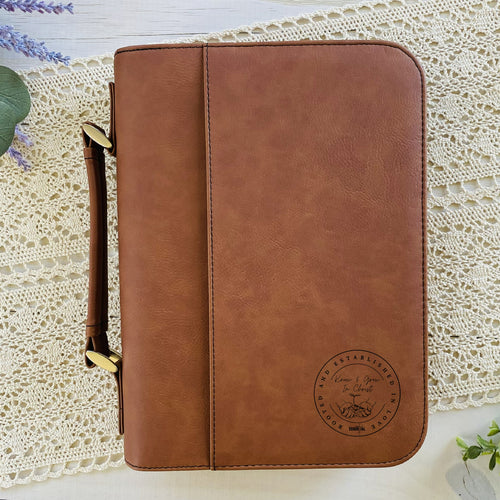 Know And Grow In Christ Essential Jesus Leatherette Bible Cover Rawhide Color