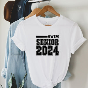 Senior Swim White T Shirt With Black Image