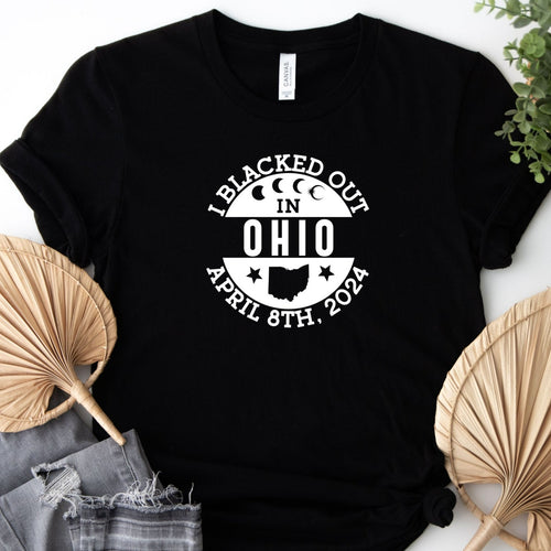 I Blacked Out In Ohio Total Solar Eclipse Black T Shirt