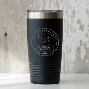 Know And Grow In Christ Black Laser Engraved 20 oz Tumbler