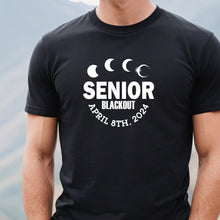 Load image into Gallery viewer, Senior Blackout April 8 2024 Total Solar Eclipse Black T Shirt