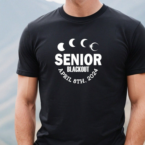 Senior Blackout April 8 2024 Total Solar Eclipse Black T Shirt
