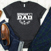 Load image into Gallery viewer, Senior Dad Class Of 2024 T Shirt Dark Heather Gray