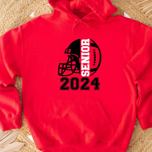 Senior Football 2024 Red Hoodie Mulit Color Image