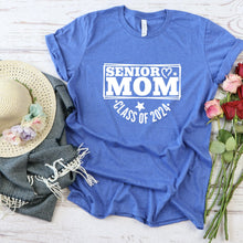 Load image into Gallery viewer, Senior Mom Class Of 2024 T Shirt Heather Royal Blue