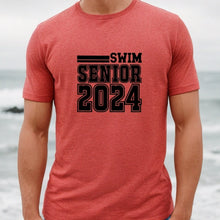 Load image into Gallery viewer, Seniors Swim 2024 Red T Shirt With Black Image