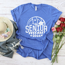 Load image into Gallery viewer, Senior Volleyball Mom 2024 T Shirt Heather Royal Blue