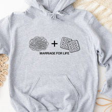 Load image into Gallery viewer, Spaghetti And Waffles Marriage For Life Gray Hoodie
