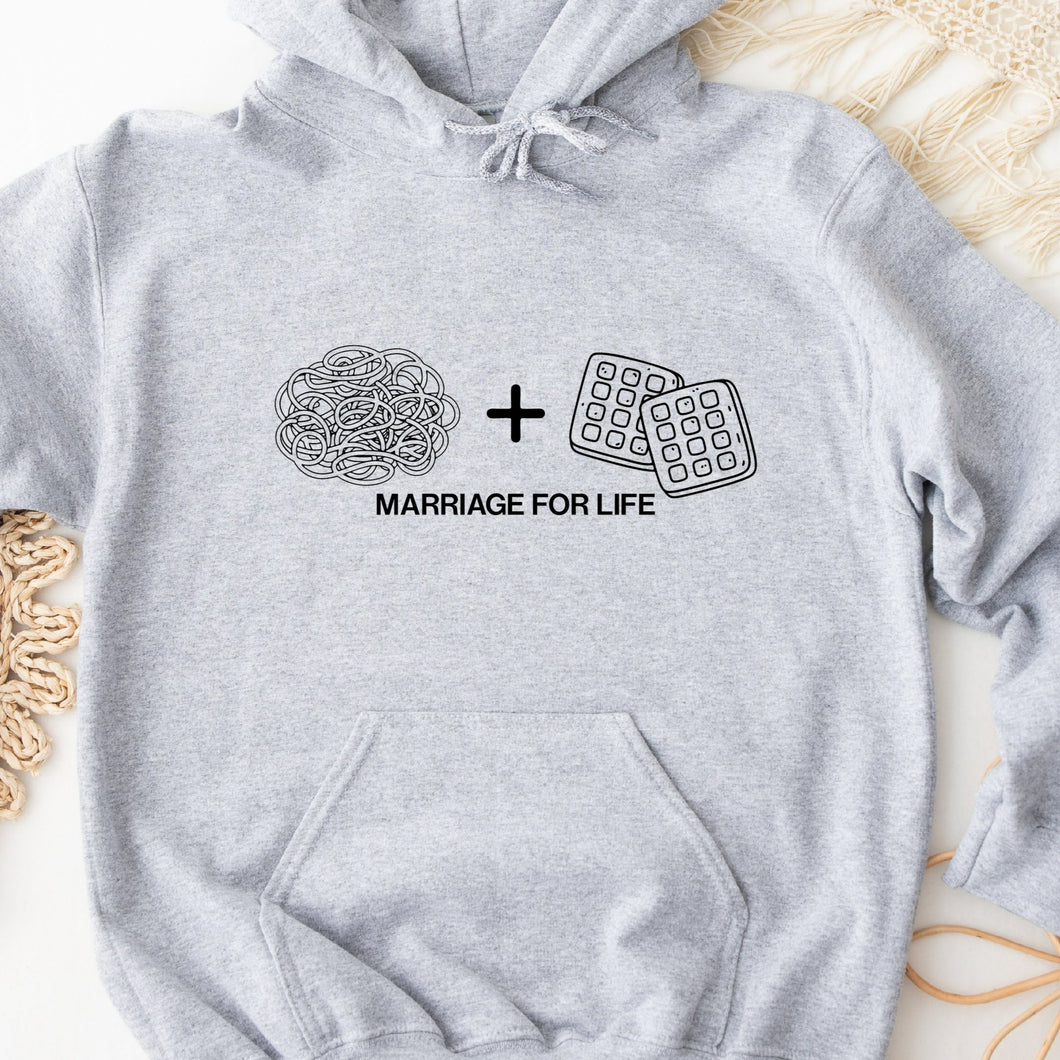 Spaghetti And Waffles Marriage For Life Gray Hoodie