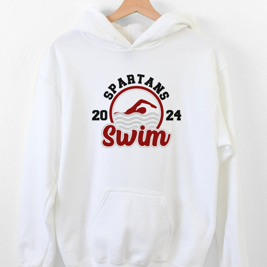 Spartans Swim 2024 White Hoodie