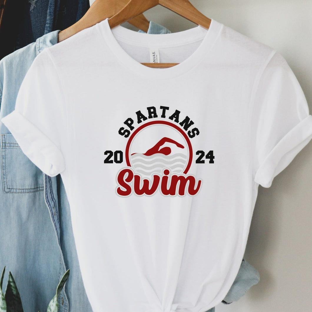 Spartans Swim 2024 White T Shirt