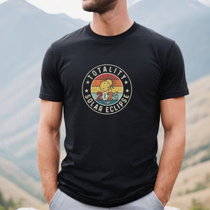 Totality Solar Eclipse 2024 Retro Style Black T Shirt