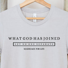 Load image into Gallery viewer, What God Has Joined Together Long Sleeve Marriage For Life T Shirt Gray