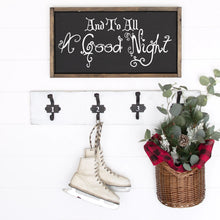 Load image into Gallery viewer, And To All A Good Night Painted Wood Sign Black Board White Letters Framed