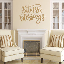 Load image into Gallery viewer, Autumn Blessings Vinyl Wall Decal Light Brown
