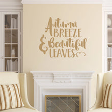 Load image into Gallery viewer, Autumn Breeze And Beautiful Leaves Vinyl Wall Decal Light Brown