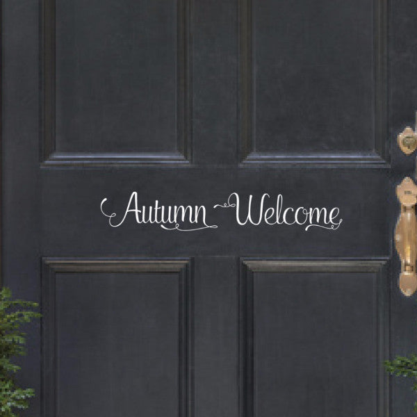 Autumn Welcome Removable Vinyl Door Decal 22581