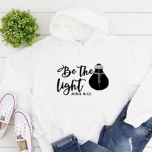 Load image into Gallery viewer, Be the Light Essential Jesus White Hoodie