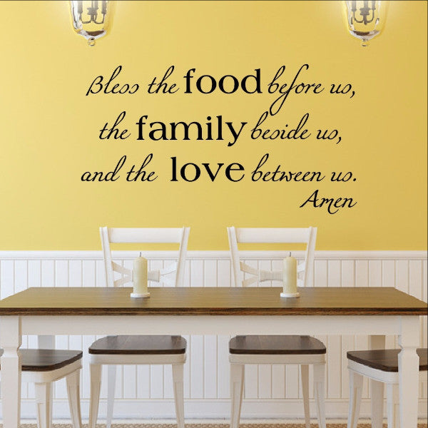 Bless the Food Family Love Vinyl Wall Decal  22195 - Cuttin' Up Custom Die Cuts - 1