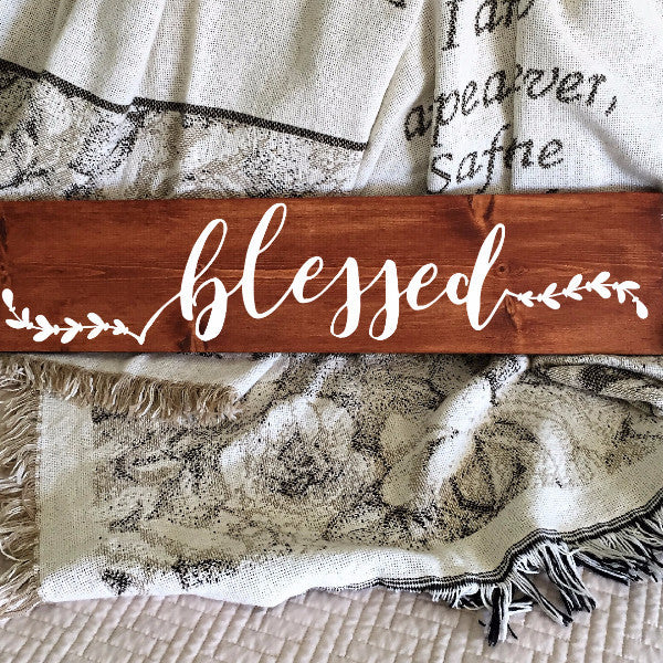 Blessed Painted Wood Sign