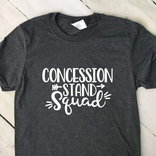 Concession Stand Squad Short Sleeve T Shirt Dark Heather Gray