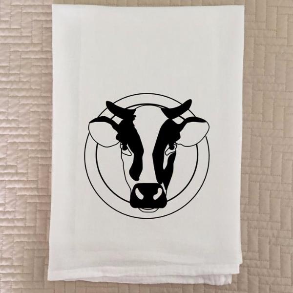 Cow Head Logo Flour Sack Towel