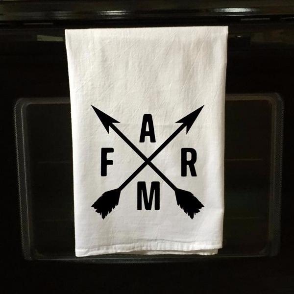 Crossed Arrows With Farm Flour Sack Towel