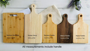 Cutting Board Examples With Sizing