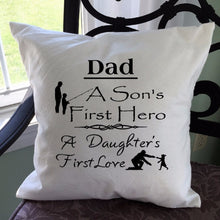 Load image into Gallery viewer, Dad Saying Throw Pillow Cover Black Text