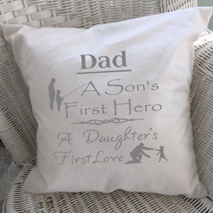 Dad Saying Throw Pillow Cover Gray Text