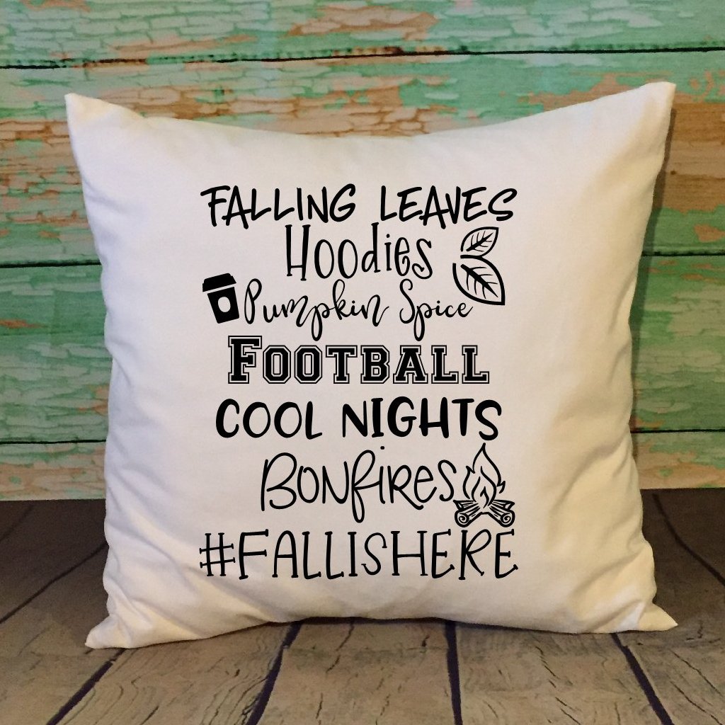 Fall Is Here Throw Pillow Cover White Color