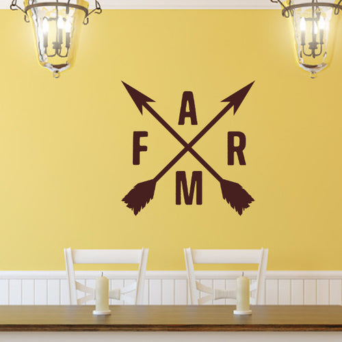 Farm With Crossed Arrows Vinyl Wall Decal