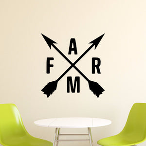 Crossed Arrows With Farm Vinyl Wall Decal
