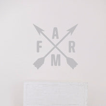 Load image into Gallery viewer, Crossed Arrows With Farm Letters Vinyl Wall Decal