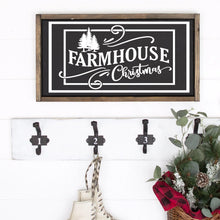 Load image into Gallery viewer, Farmhouse Christmas Painted Wood Sign Black Board White Lettering