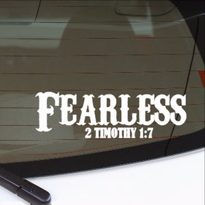 Fearless Christian Vinyl Car Decal 22553 - Cuttin' Up Custom Die Cuts