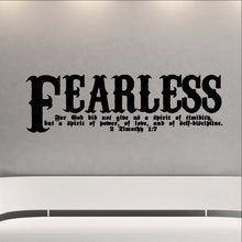 Load image into Gallery viewer, Fearless Bible Verse Scripture Wall Decal - 2 Timothy 1:7 Fearless Vinyl Sticker Art 22107 - Cuttin&#39; Up Custom Die Cuts - 1