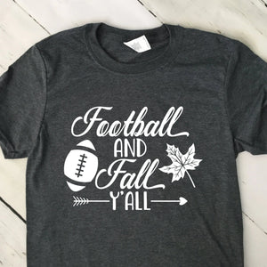 Football And Fall Y'All Short Sleeve T Shirt Dark Heather Gray