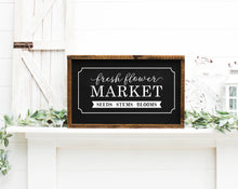 Load image into Gallery viewer, Fresh Flower Market Painted Wood Sign Black